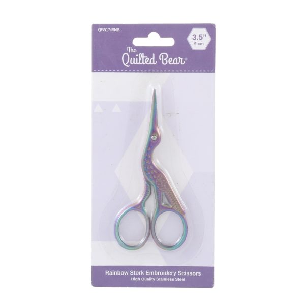 Quilted Bear Rainbow Stork Embroidery Scissors