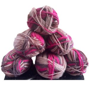 Yarn Bundle Knitting Essentials DK Camo Style Pink and Brown