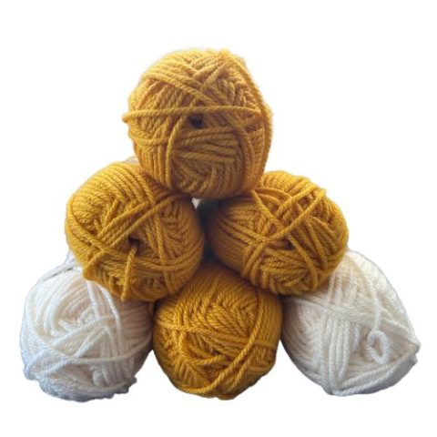 Yarn Bundle Knitting Essentials Aran Mixed Bundle Mustard Cream