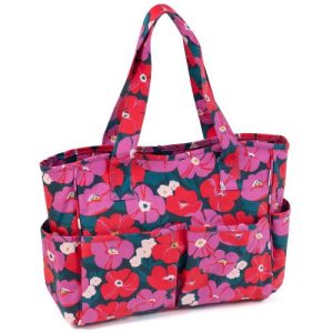 Floral Design PVC Large Knitting or Crochet Bag