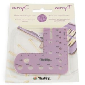 Tulip Knitting Gauge With Yarn Cutter Carry T Carry C