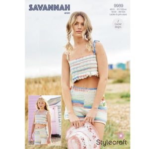 Stylecraft Savannah Crochet Top and Shorts Pattern Girls to Ladies Sizes