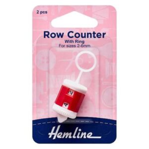 Hemline Row Counter with Ring Sizes 2 to 6mm Red