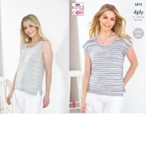 King Cole Summer 4Ply Pattern 5875 Tank Top and Cap Sleeve Top