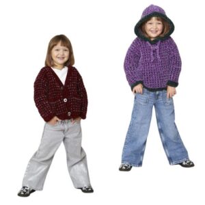 King Cole Yummy Tweed Pattern 6313 Kids Hoodie and Cardigan