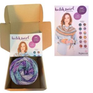 Knitted Shawl Kit in StyleCraft Batik Swirl Cloudy Skies