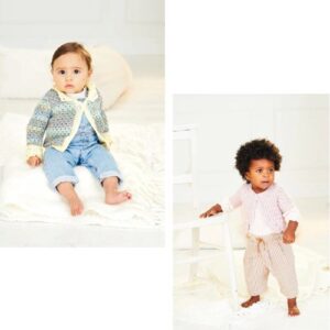 Stylecraft 2 Soft Baby Easy Stripes Crochet Cardigan Pattern 10160