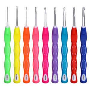 Aluminium Crochet Hooks with TPR Spotted Handle